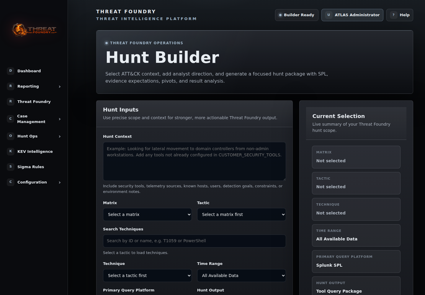 Threat Foundry hunt builder